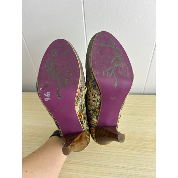 Poetic License Tweed‎ Oxford Ribbon Heels Shoes size 37 whimsical quirky cosplay - Picture 8 of 8